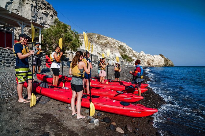 Santorini: Sunset Sea Kayak with Light Dinner with Pick-up Option - Mesa Pigadia Beach: Your First Taste of the Cyclades Coastline