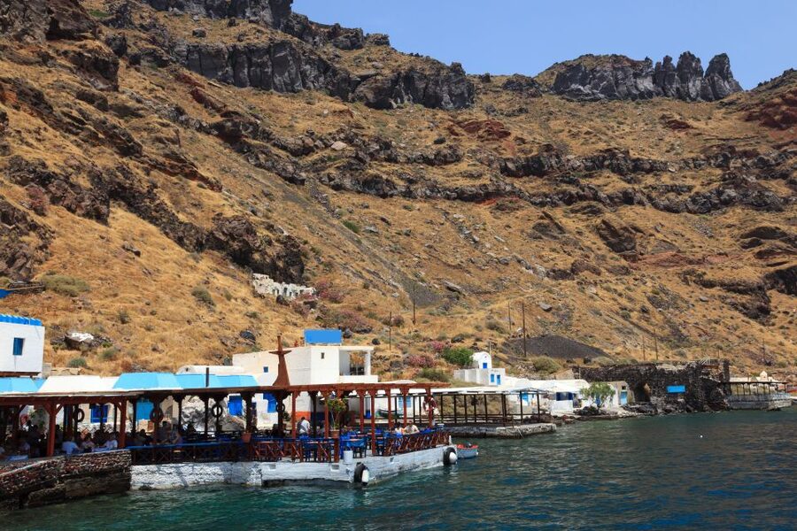 Santorini: Thirassia Islands and Volcano Guided Cruise - On the way back: seeing Oia from the water and returning to your hotel