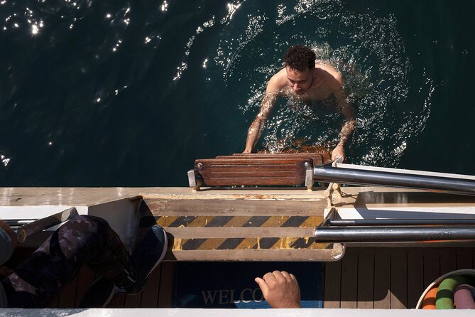 Santorini Tour of Caldera with Glass bottom Boat - Thirassia island time: Korfos swims or lunch in traditional taverns