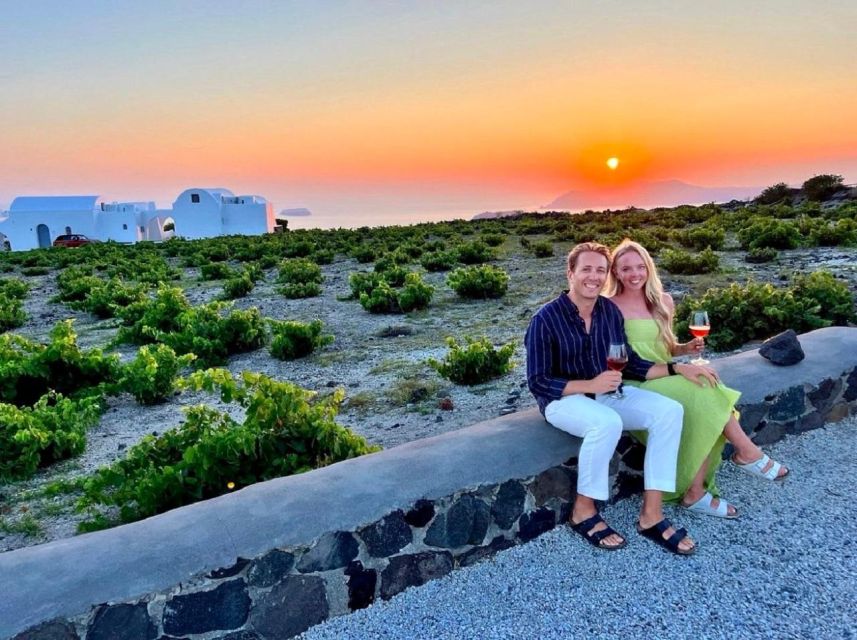 Santorini: Tour of Wineries with Wine Tasting & Food - Winery stop 3 and the sunset option over the caldera