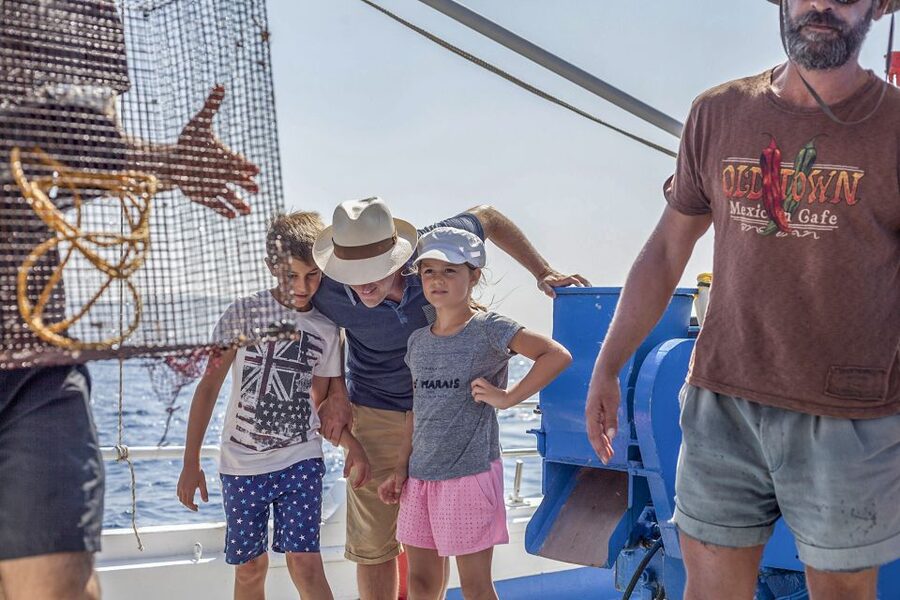 Santorini: Traditional Fishing Trip and Fresh Fish Lunch - Red Beach, White Beach, or Black Beach: the south-coast anchoring plan