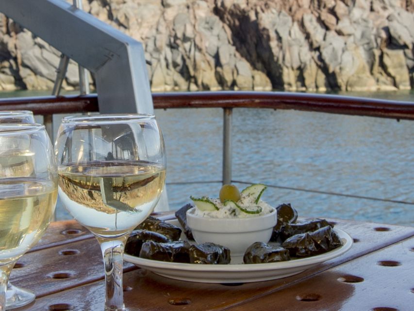 Santorini: Traditional Wooden Boat Tour with Meal and Wine - Pickup, Van Ride, and Getting to Vlychada Without Stress