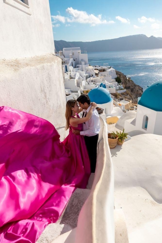 Santorini: Unique Flying Dress Photoshoot Experience - Picking your Flying Dress color and style