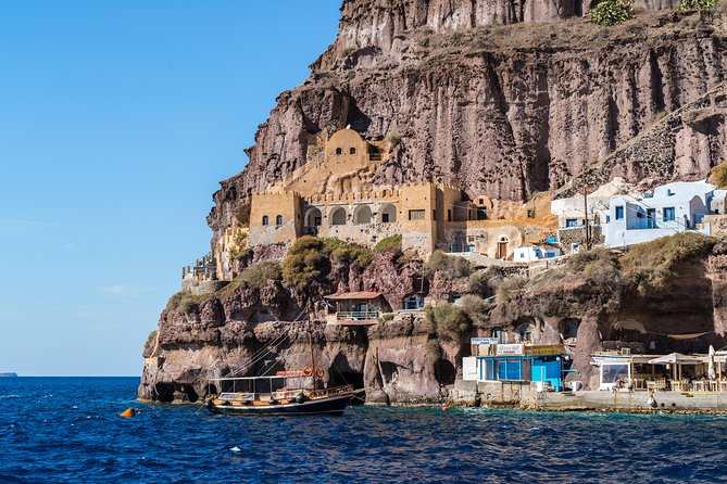 Santorini Volcano and Hot Springs Cruise Tour from Fira Old Port - Palea Kameni hot springs: the swim distance, the foam noodles, and the reality check