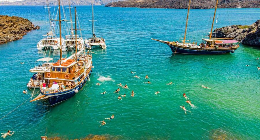 Santorini Volcano, Hot Springs Adventure - Getting to the Old Port of Fira and finding Santo Star fast
