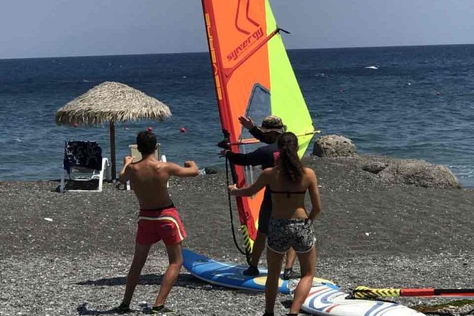 Santorini Windsurfing lessons - Equipment and helmet support, and why it matters