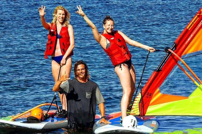 Santorini Windsurfing lessons - Nemely Windsurf & SUP Center, where the lesson actually starts