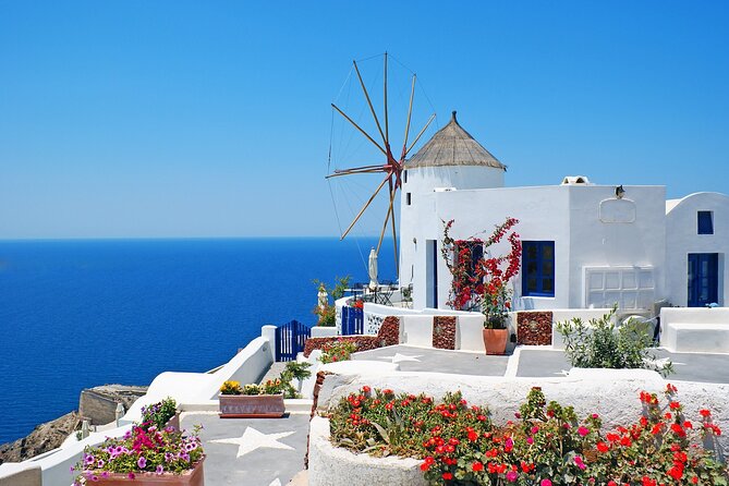 SKIP CABLE CAR® The Original Santorini Tour for Cruise Passengers - Finikia blue-domes viewpoint: photos with breathing room