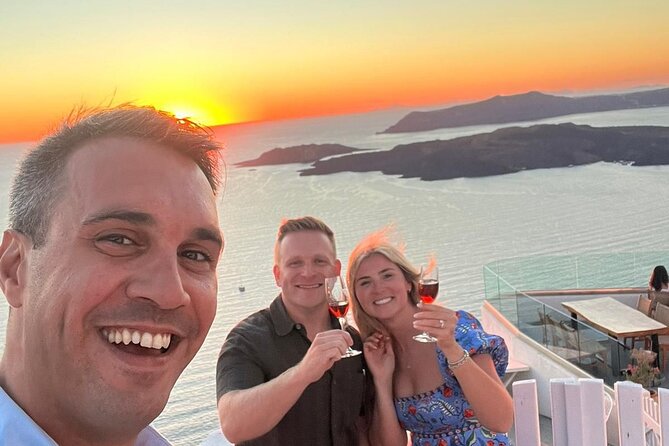 Sunset Santorini Wine Best views 2 Wineries and Tapas - Venetsanos Winery: five tastings with cheese, cold cuts, and caldera views